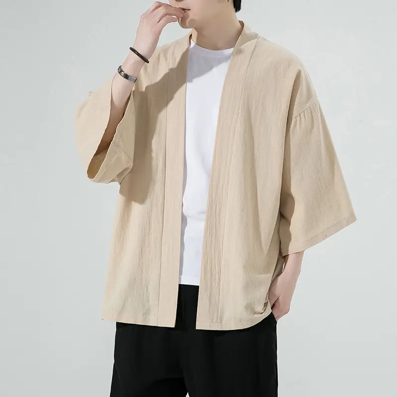 2023 Men Grey Chinese Style Cardigan Large — feature 30