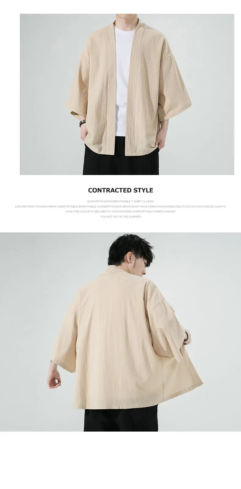 2023 Men Grey Chinese Style Cardigan Large — feature 6