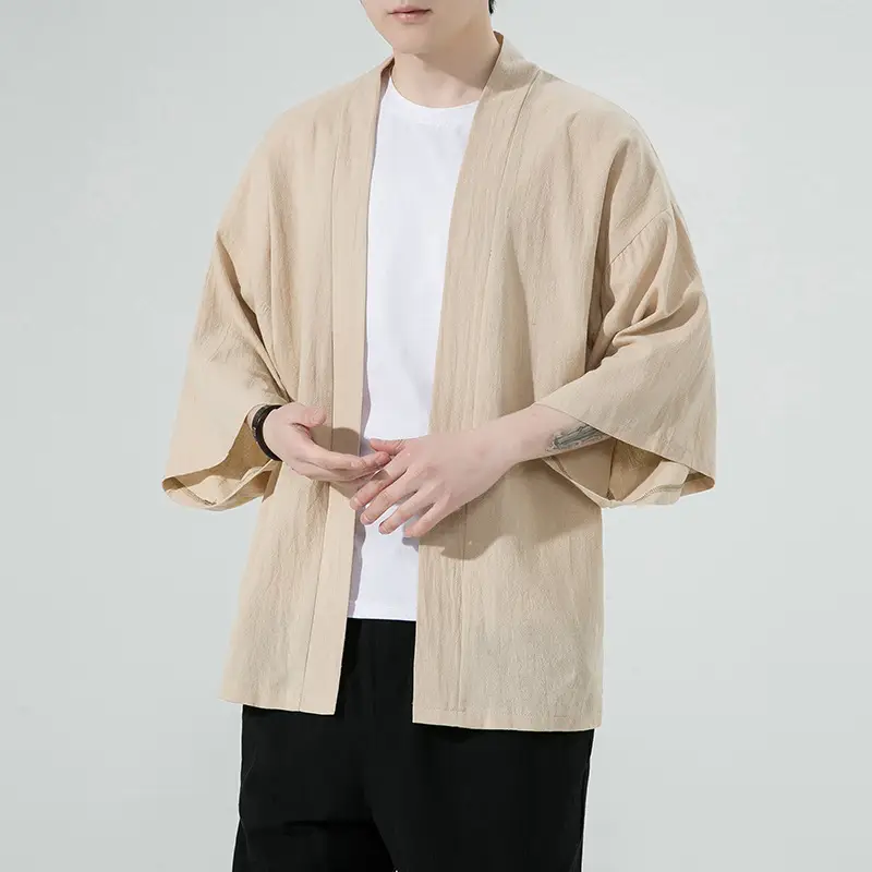 2023 Men Grey Chinese Style Cardigan Large — feature 7
