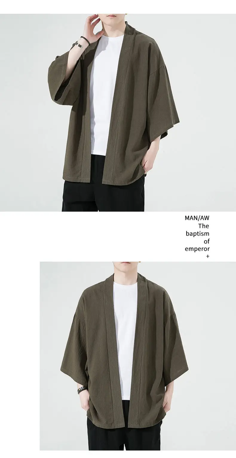 2023 Men Grey Chinese Style Cardigan Large — feature 9
