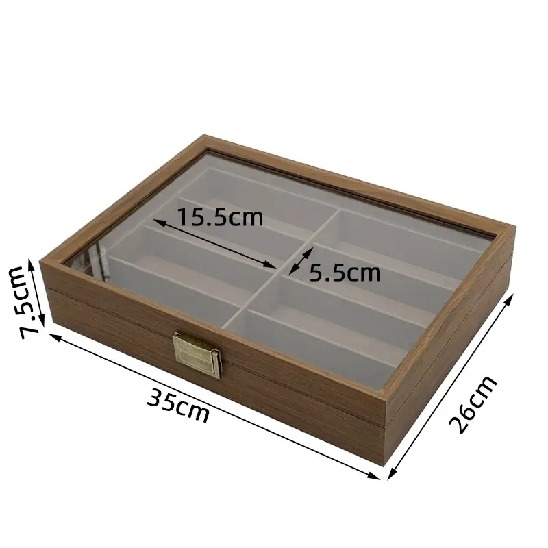 Black Walnut 8-Digit Glasses Storage Box - Image 4