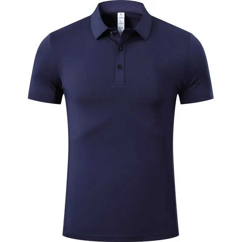 Men's Black Polo Shirt Large Size Summer Ice Silk Traceless - Image 3