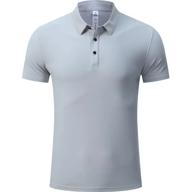 Men's Black Polo Shirt Large Size Summer Ice Silk Traceless - Image 4