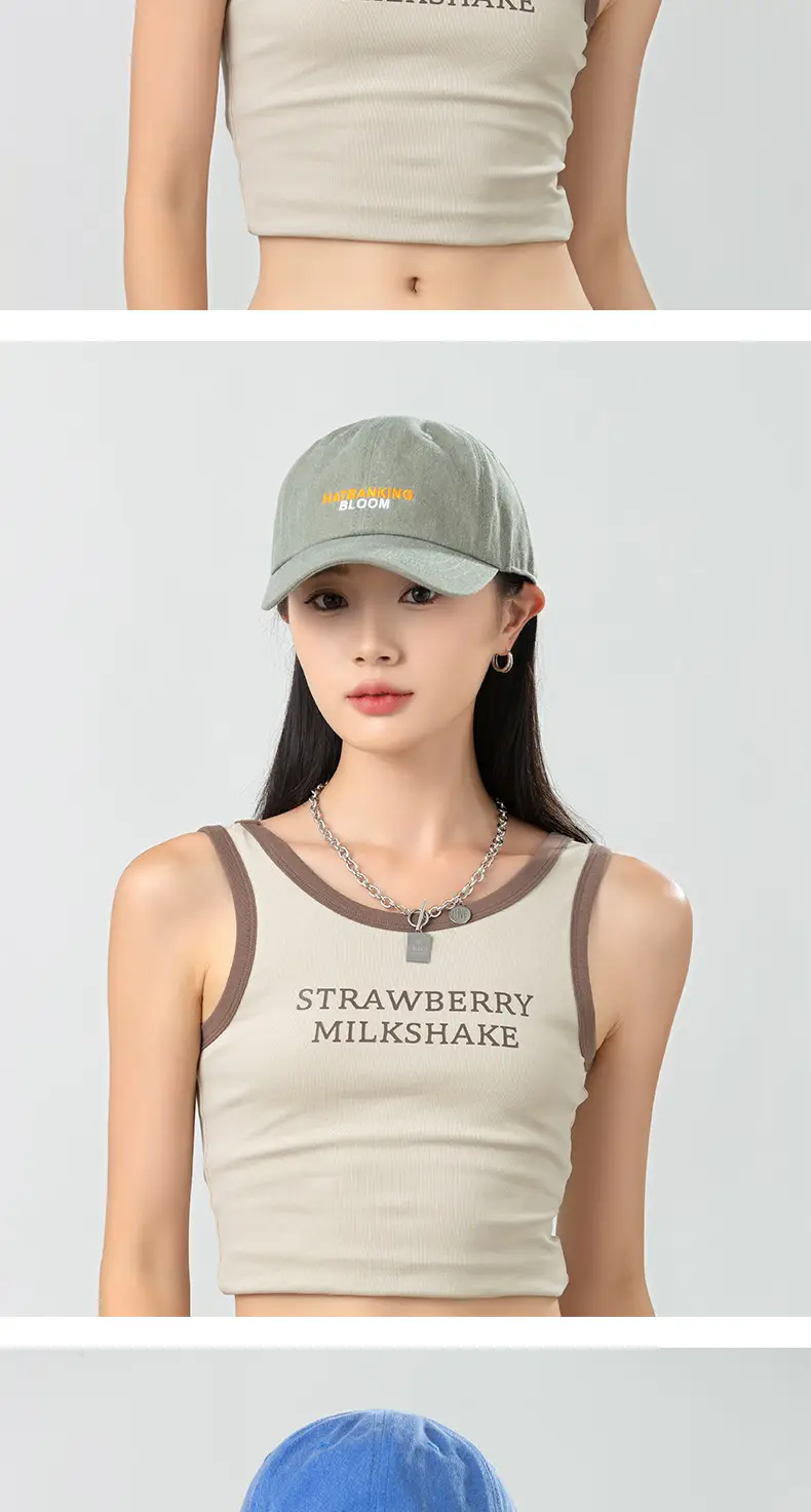 Pink Korean Style Baseball Cap with New Letter Embroidery — feature 12