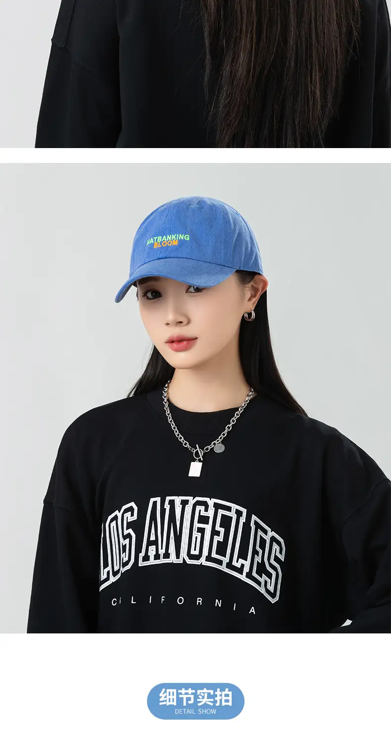 Pink Korean Style Baseball Cap with New Letter Embroidery — feature 14