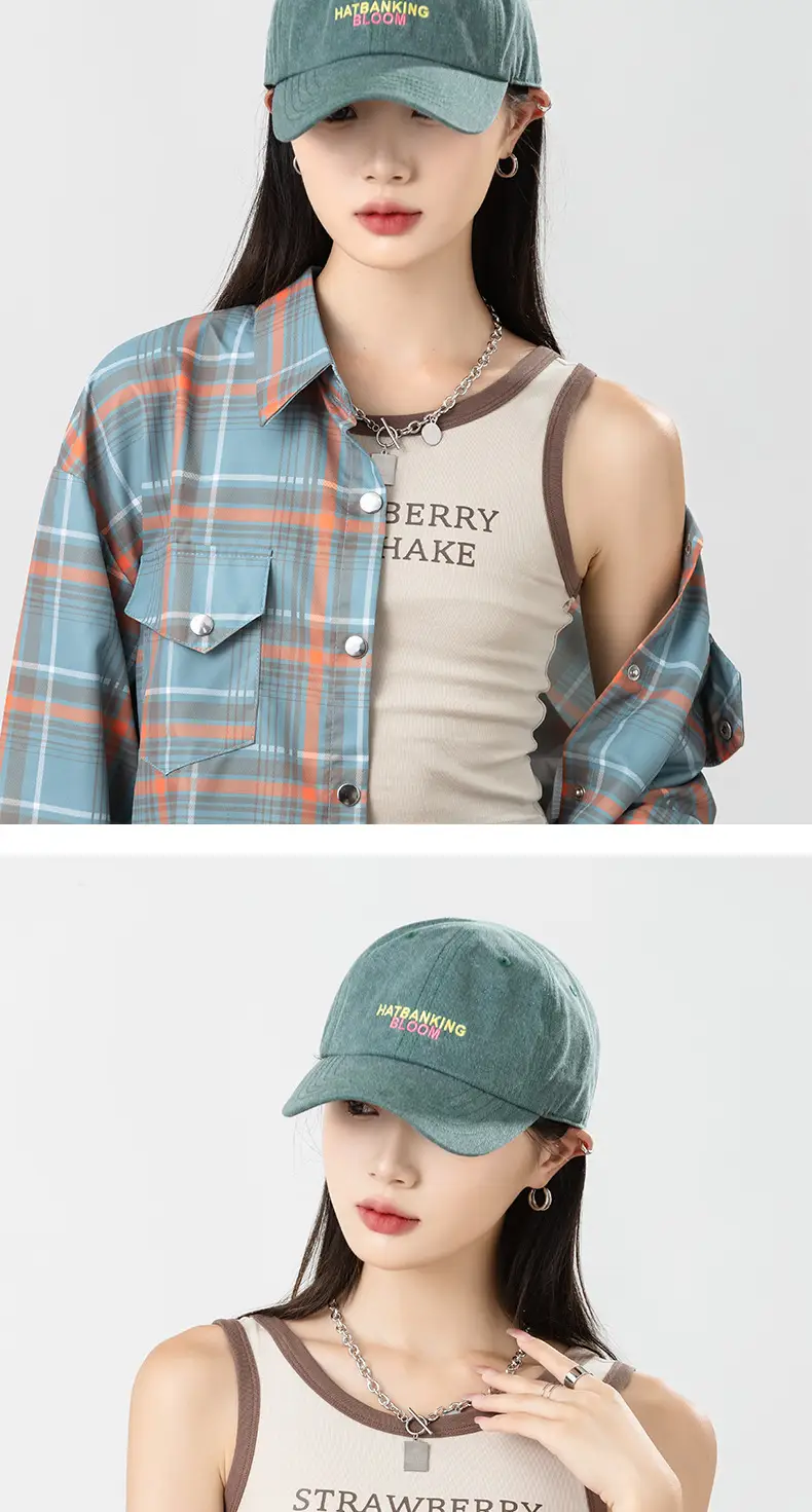 Pink Korean Style Baseball Cap with New Letter Embroidery — feature 5
