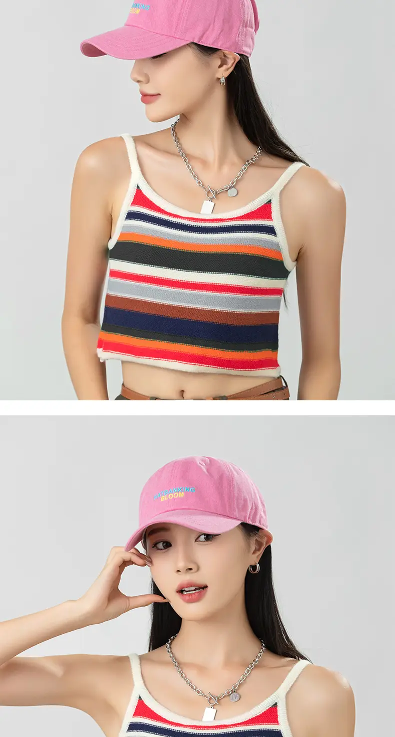 Pink Korean Style Baseball Cap with New Letter Embroidery — feature 7