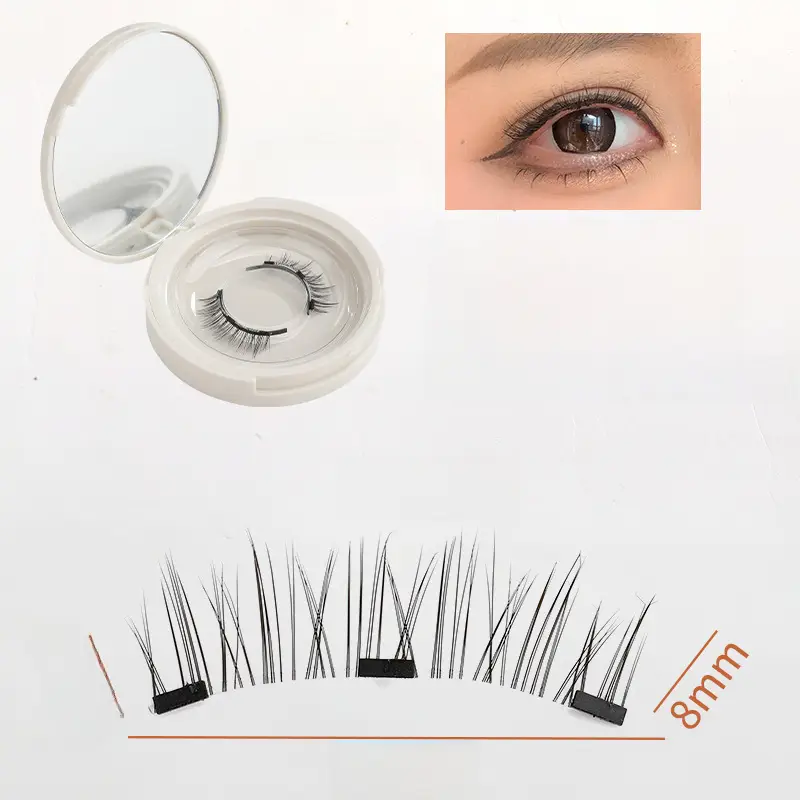 Magnetic Suction False Eyelashes Clip Set Pink