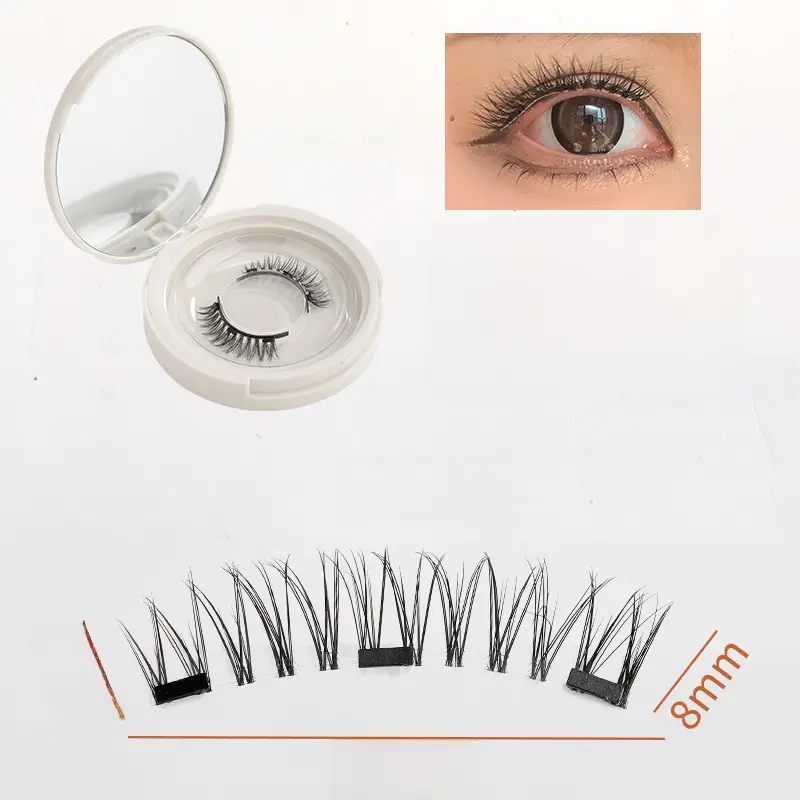 Magnetic Suction False Eyelashes Clip Set Pink
