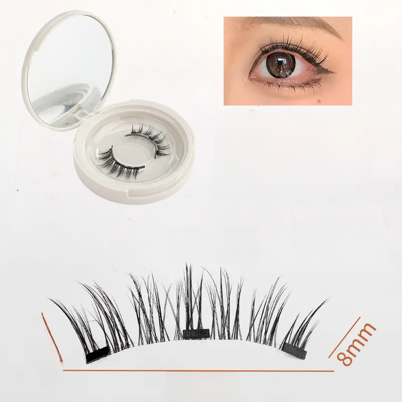 Magnetic Suction False Eyelashes Clip Set Pink