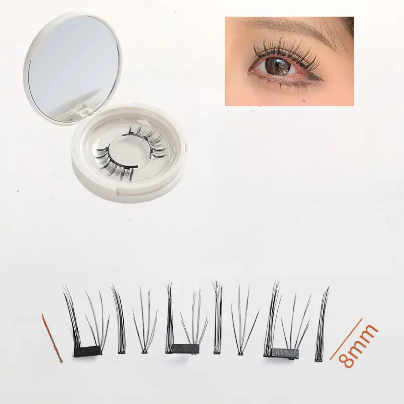 Magnetic Suction False Eyelashes Clip Set Pink