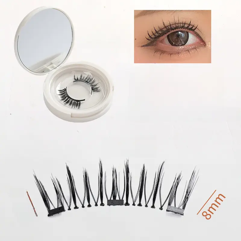 Magnetic Suction False Eyelashes Clip Set Pink