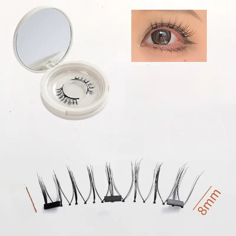Magnetic Suction False Eyelashes Clip Set Pink