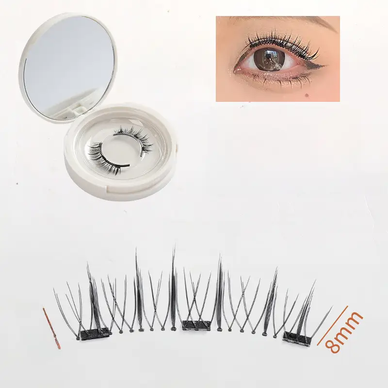 Magnetic Suction False Eyelashes Clip Set Pink