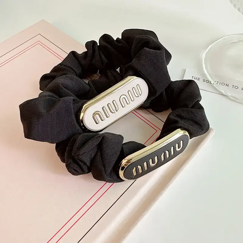 Black Gold Niu Letter Hair Tie for Women