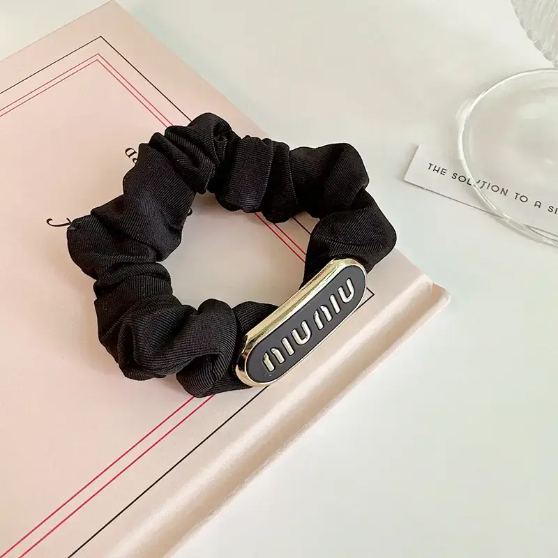 Black Gold Niu Letter Hair Tie for Women — feature 26