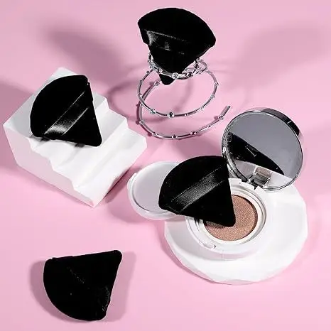 Pink Flocked Makeup Brush Set