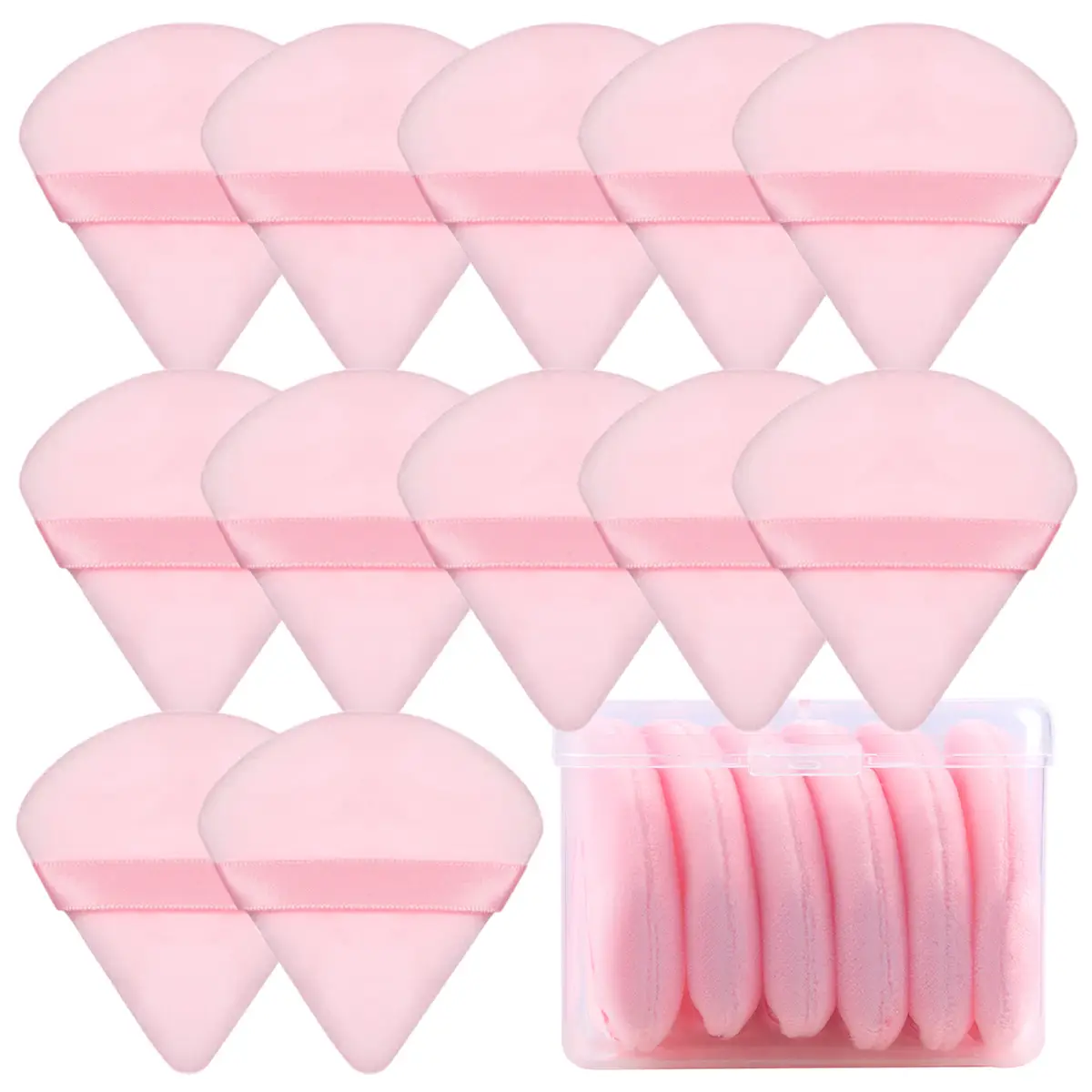 Pink Flocked Makeup Brush Set