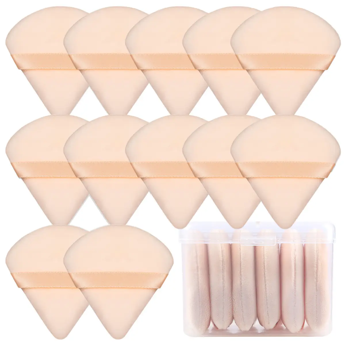 Pink Flocked Makeup Brush Set