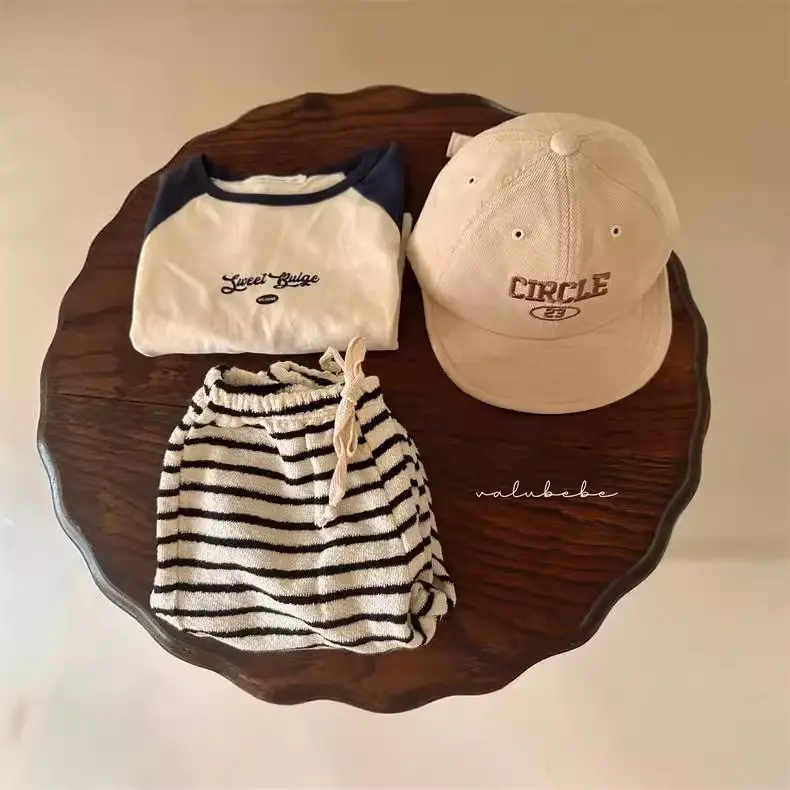 Boys' Cotton T-Shirt & Cap Set Spring Korean Style - Image 2