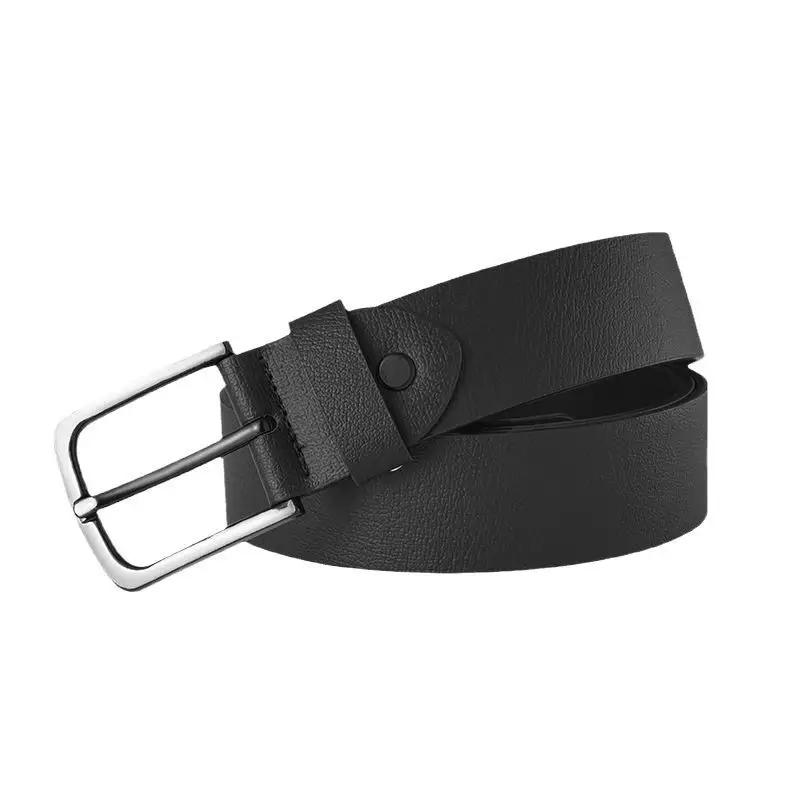 Men's Black Genuine Leather Belt Retro Style - Image 7