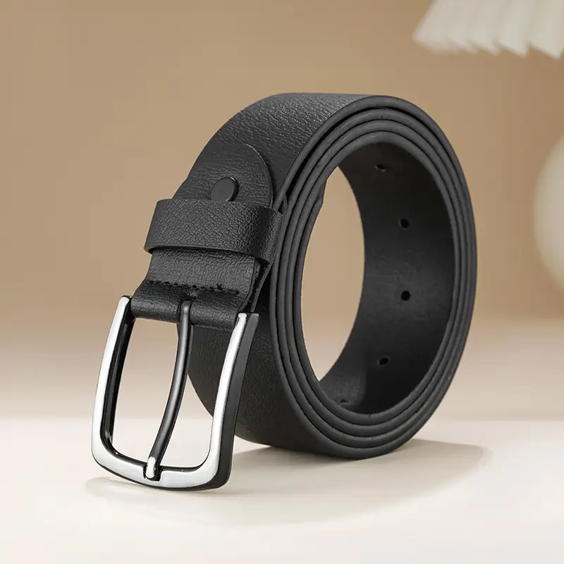 Men's Black Genuine Leather Belt Retro Style β feature 3