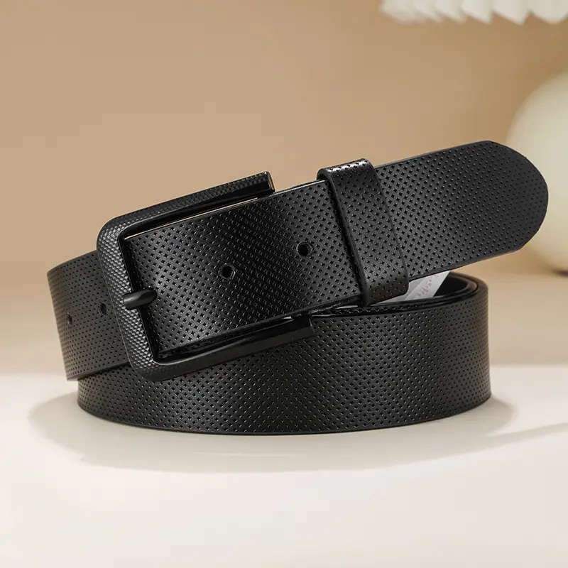 Men's Black Genuine Leather Belt Retro Style β feature 5