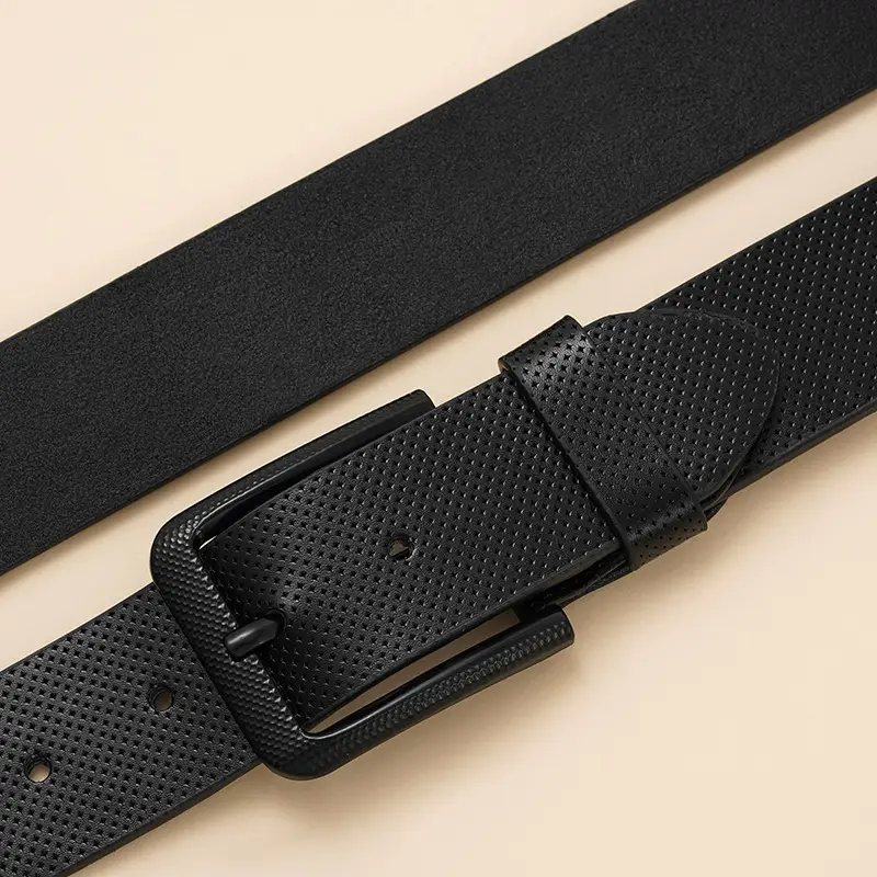 Men's Black Genuine Leather Belt Retro Style β feature 8