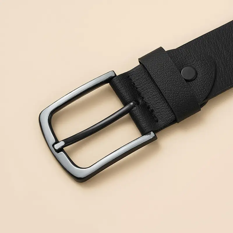 Men's Black Genuine Leather Belt Retro Style β feature 9