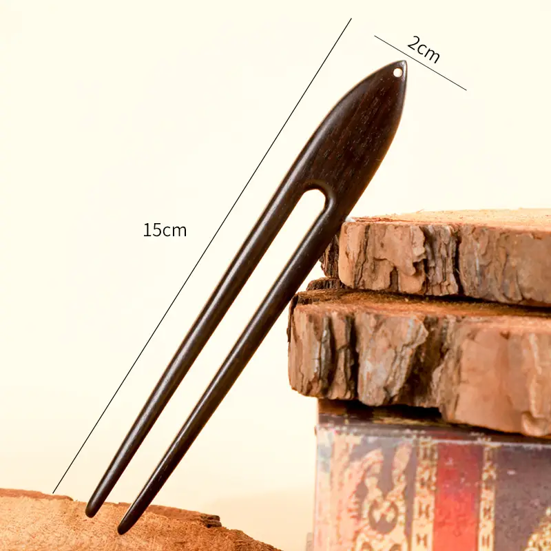 Handmade Sandalwood U-Shaped Hairpin Plate - Image 14