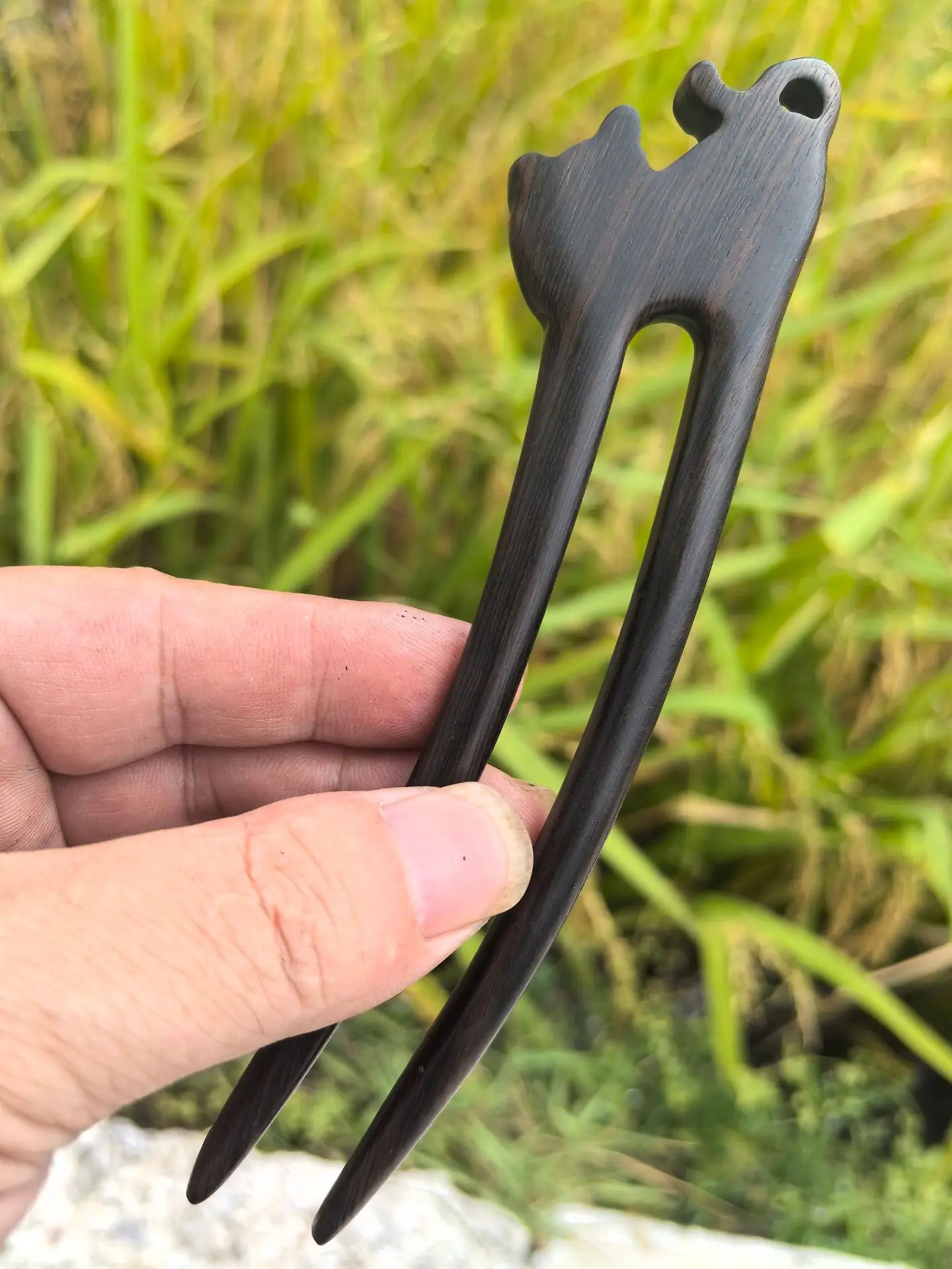 Handmade Sandalwood U-Shaped Hairpin Plate - Image 25