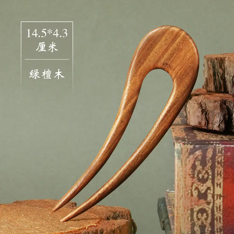 Big head bent double insert green sandalwood [14.5*4.3]]