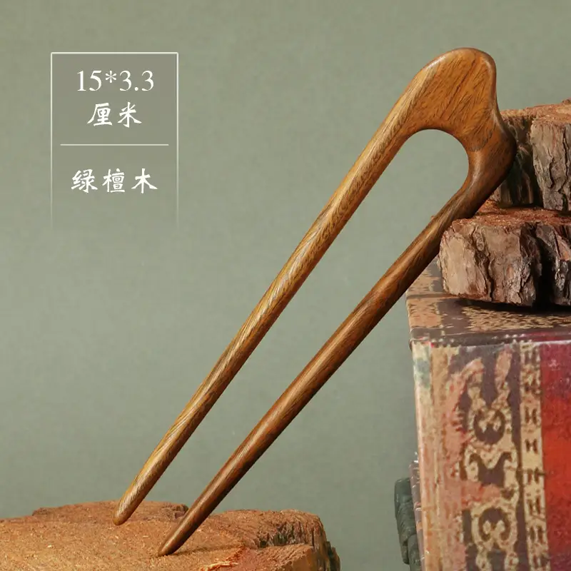 Mountain-shaped double-inserted green sandalwood [15*3.3]]