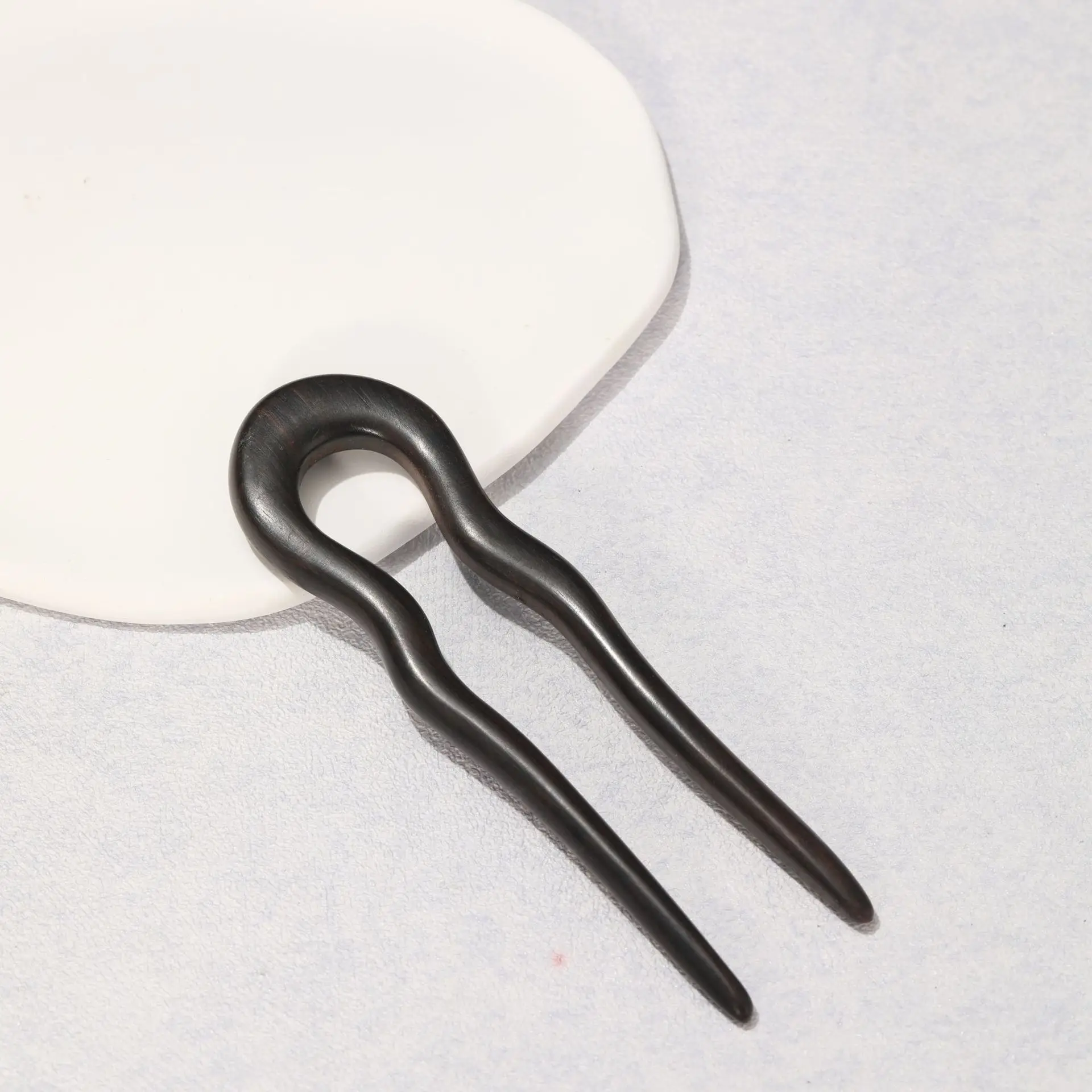 Handmade Sandalwood U-Shaped Hairpin Plate - Image 9