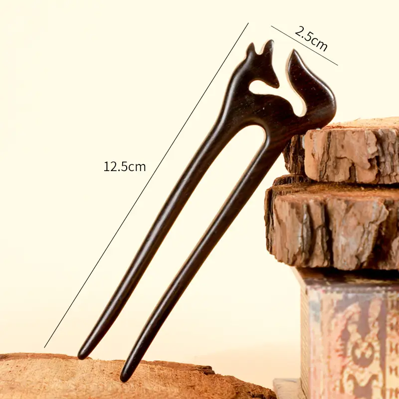 Handmade Sandalwood U-Shaped Hairpin Plate - Image 15