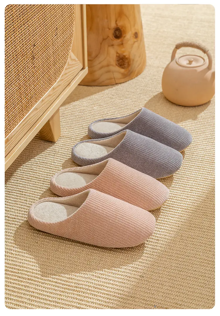 Japanese-Style Four-Season Silent Slippers for Women, Autumn and Winter Indoor Home Use, Non-Slip Soft Sole, Noiseless Maternity Cotton Slippers for Men — feature 12