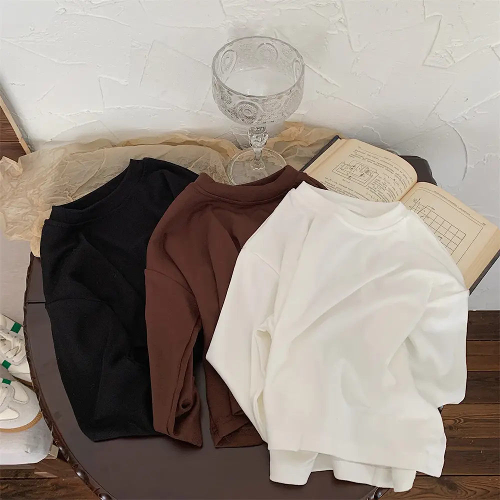 Kids T-Shirt Set Autumn Winter Long Sleeve Loose Fit - Image 3