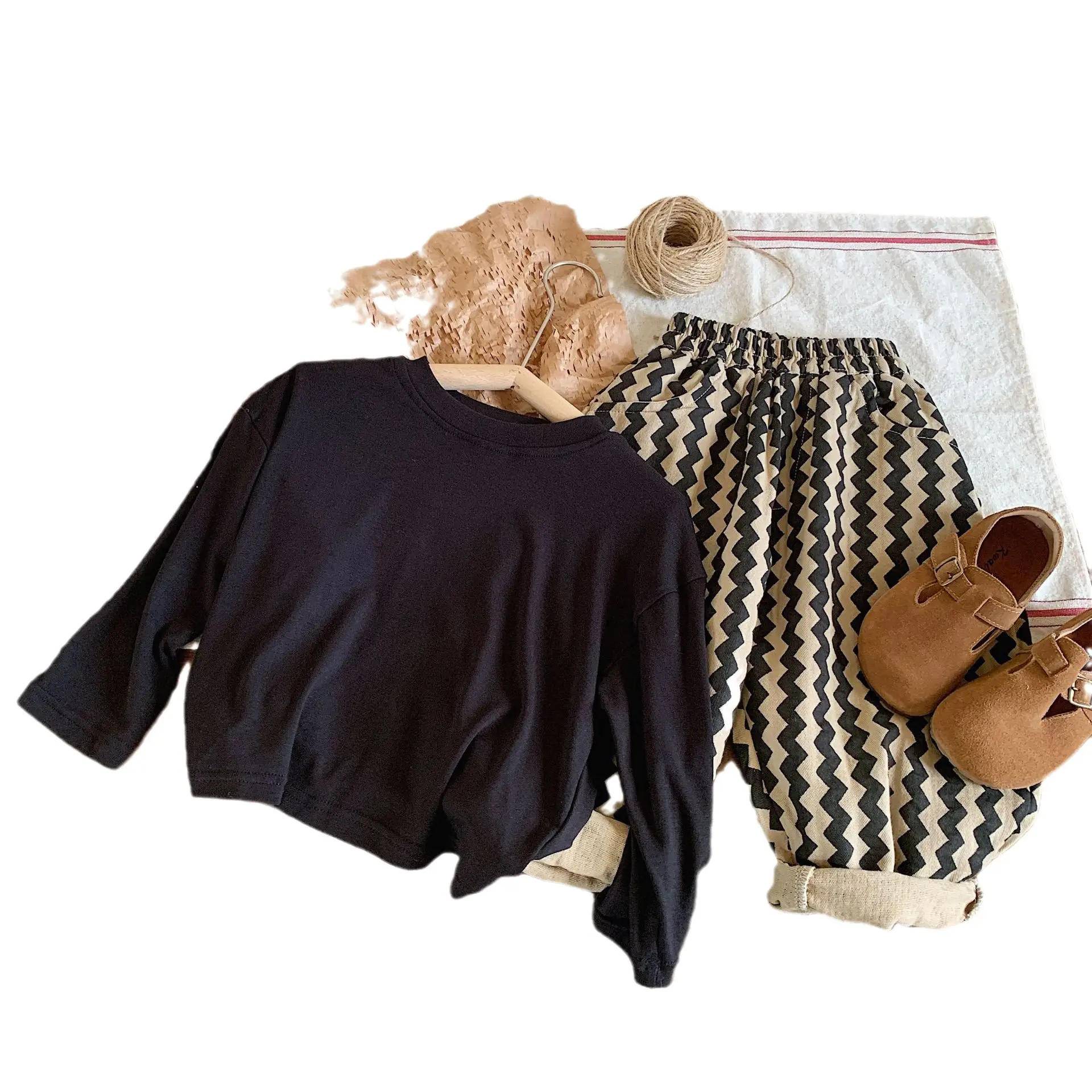 Kids T-Shirt Set Autumn Winter Long Sleeve Loose Fit - Image 5