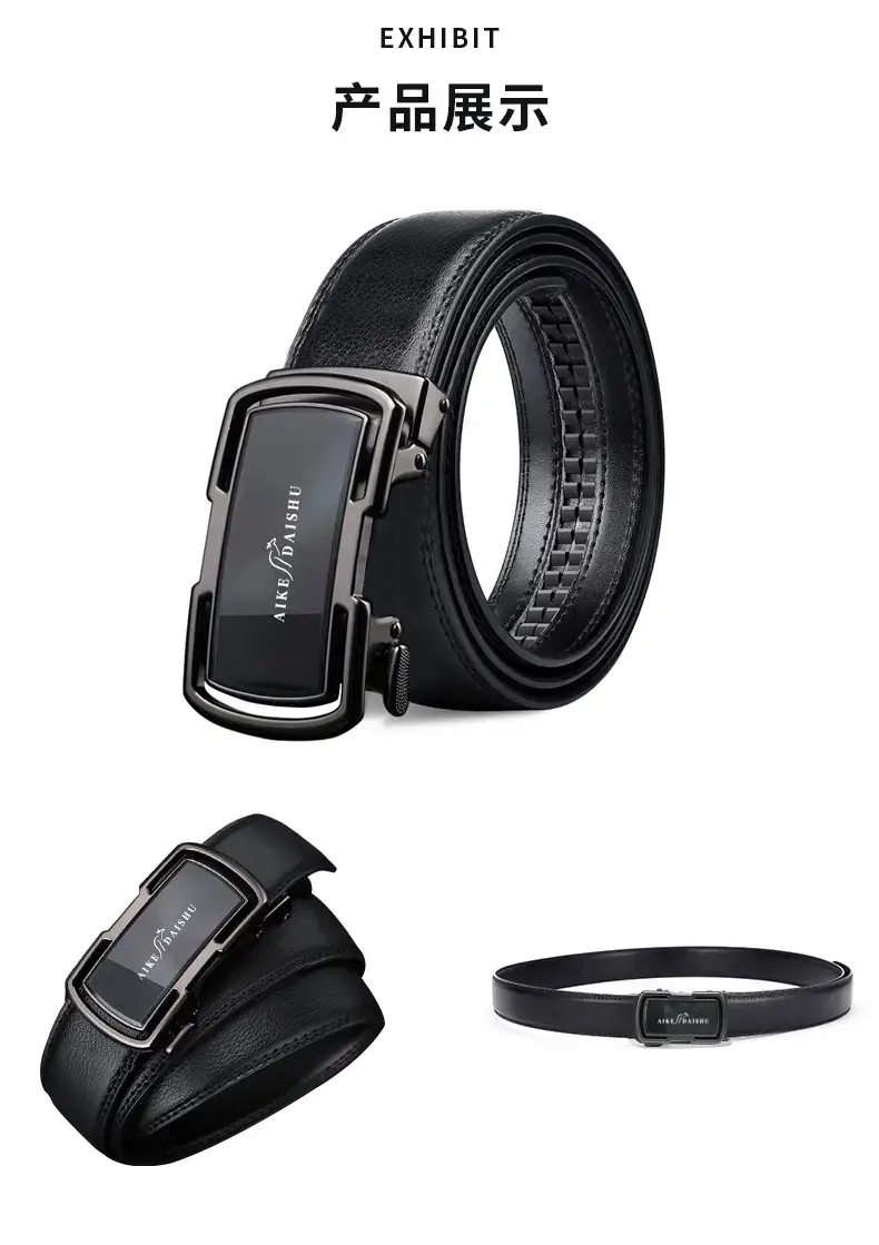 New Men's Automatic Buckle Cowhide Belt — feature 11