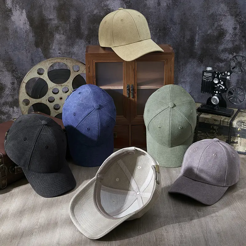 Men Blue Cotton Cap 2025 Spring Middle Age - Image 9