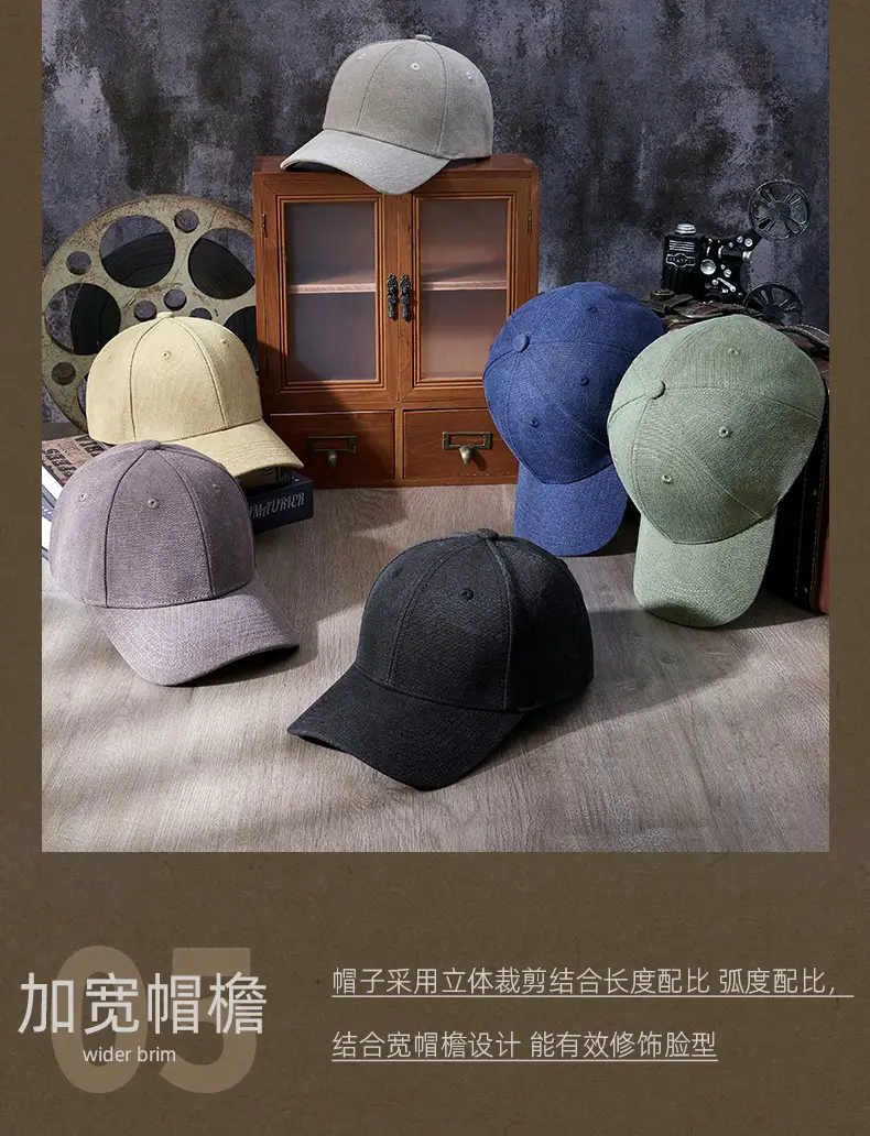 Men Blue Cotton Cap 2025 Spring Middle Age — feature 10