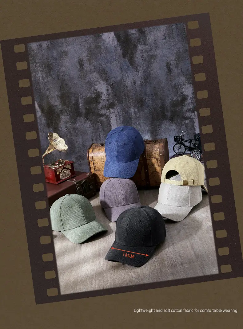 Men Blue Cotton Cap 2025 Spring Middle Age — feature 11