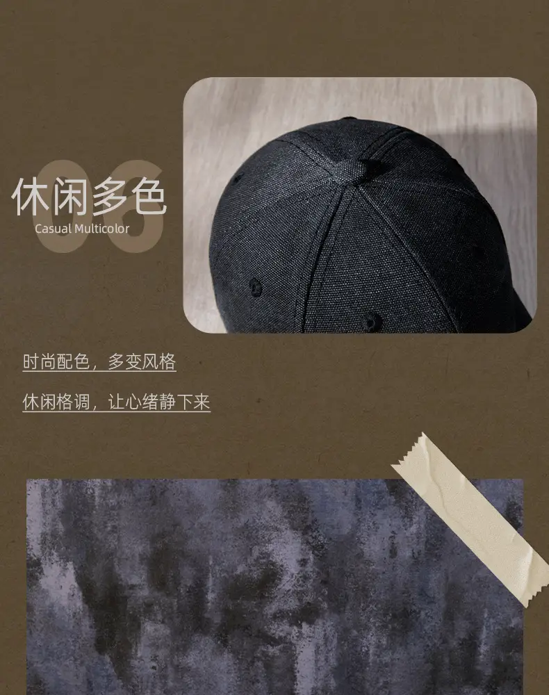 Men Blue Cotton Cap 2025 Spring Middle Age — feature 12