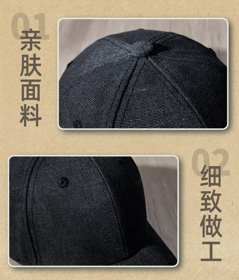 Men Blue Cotton Cap 2025 Spring Middle Age — feature 17