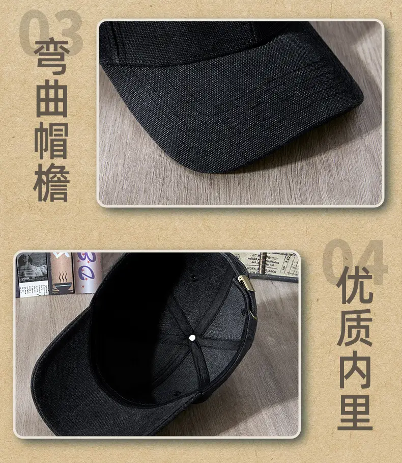 Men Blue Cotton Cap 2025 Spring Middle Age — feature 18