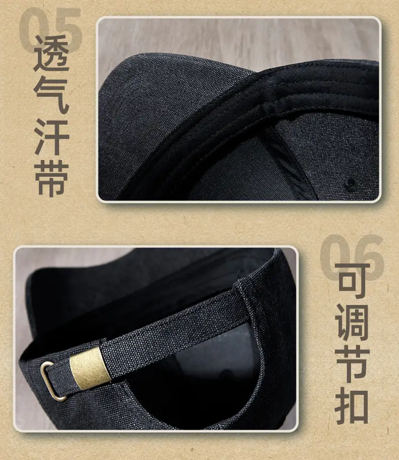 Men Blue Cotton Cap 2025 Spring Middle Age — feature 19