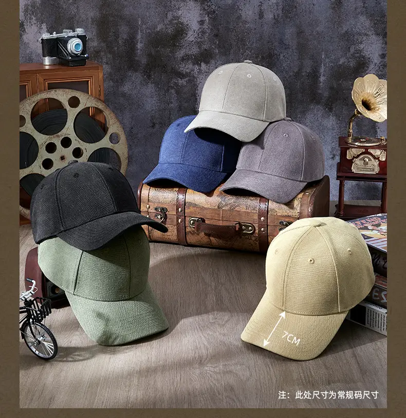 Men Blue Cotton Cap 2025 Spring Middle Age — feature 8