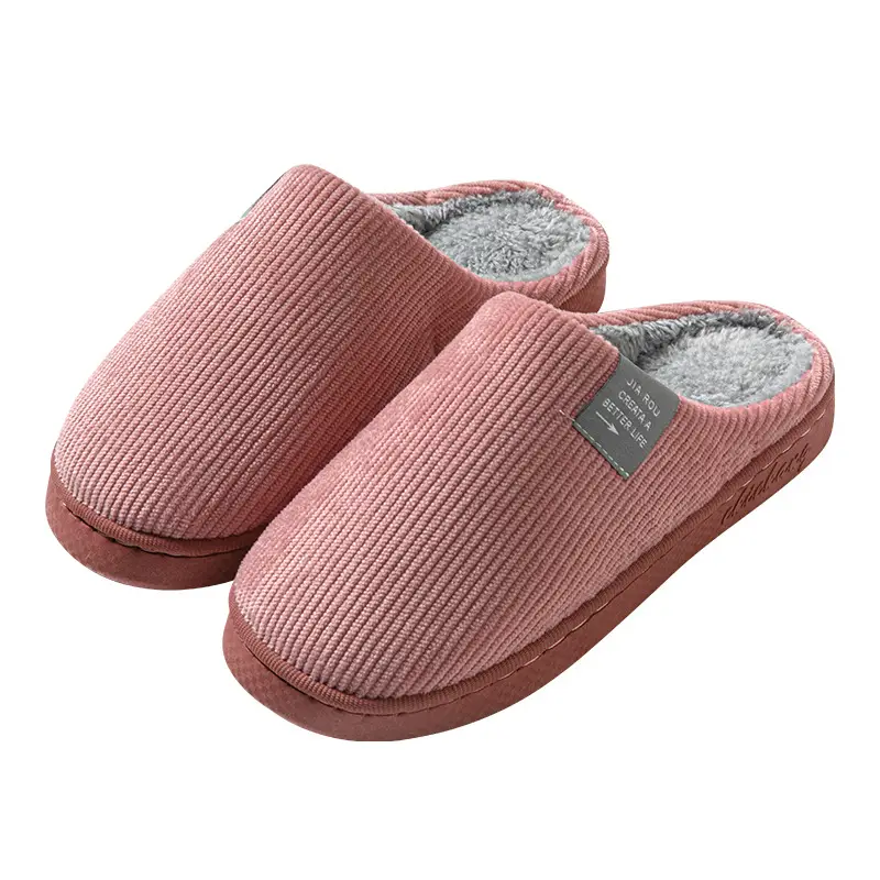 Autumn and Winter Cotton Slippers for Women and Couples, Home Leisure Indoor Thick-Soled Non-Slip Plush Slippers for Men