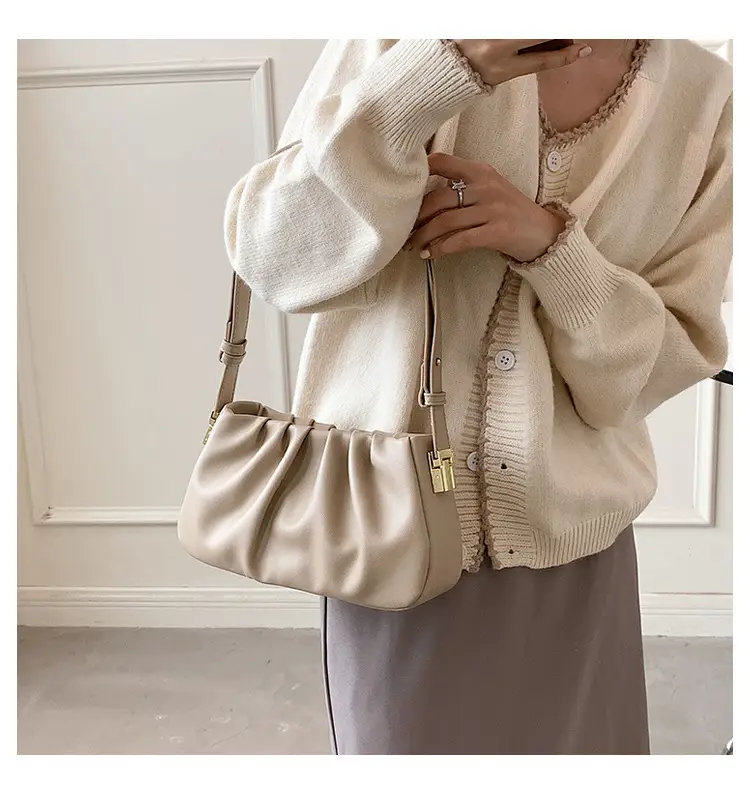 Korean Underarm Bag Women's Pleated Cloud Shoulder Crossbody — feature 7