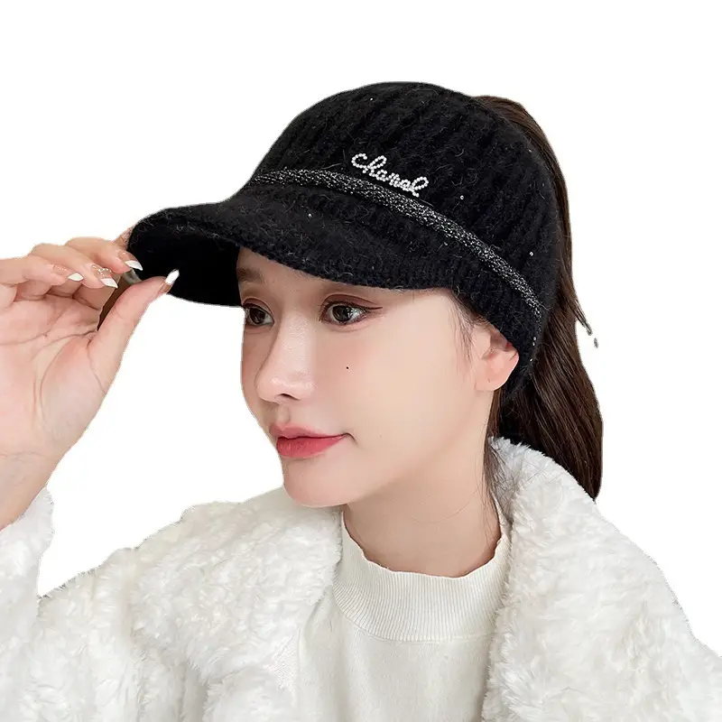 Women Knitted Wool Cap Pink Fleece Lined Winter Warm - Image 9
